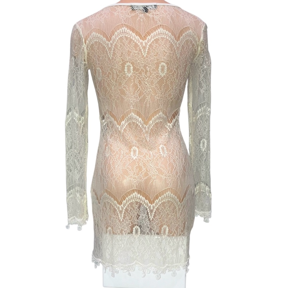 For Love And Lemons White Lace Mini Dress *Note LACE OVERLAY ONLY - Picture 4 of 8